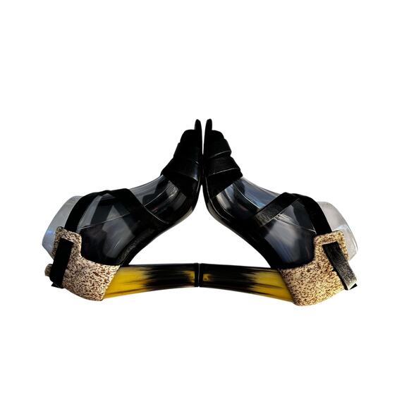 L.A.M.B. Strappy Heels Leather & Calf Hair Size 9 - Picture 6 of 12